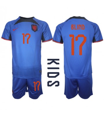 Holandia Daley Blind #17 Koszulka Wyjazdowych Dziecięca MŚ 2022 Krótki Rękaw (+ Krótkie spodenki)